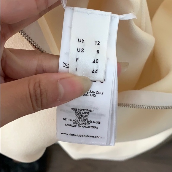 NWT Victoria Beckham white wool dress Sz US 8 - Picture 7 of 10